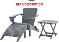 Outsunny 3-Piece Folding Adirondack Chair with Ott