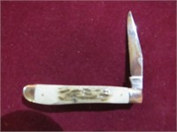MOORE MAKER GENTLEMAN'S KNIFE, STAG HDLS