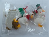 Lot of Misc. Velvet Christmas Ornaments - Geese