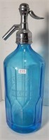 WHISTLE BLUE SYPHON BOTTLE MAEDEL ESSEX COUNTY