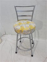 Metal swivel padded stool, seat 25" tall