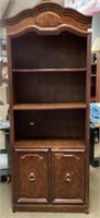 Wooden Book Case with Bottom Cabinets