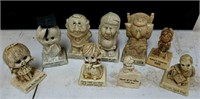 Group of 9 collectable statues