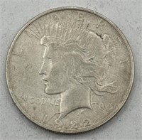 (JJ) 1922 d Silver Peace Dollar Coin