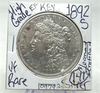 1892-S Silver Dollar VF-Cleaned, Scratched