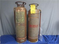 *LPO* 2 Vintage Metal Fire Extinguishers Foamite