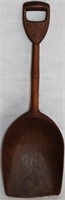 19TH C. CARVED WOODEN GRAIN SCOOP, MAPLE,