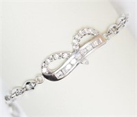 Streling Silver Cubic Zirconia Bracelet