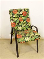 Floral Padded Metal Framed Patio Lawn Chair