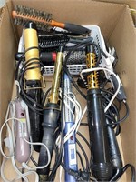 Large assortment of curling iron brushes and more