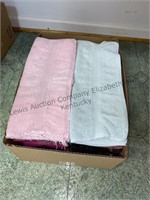 2 box lot  towels , hair curler, plastic drapes
