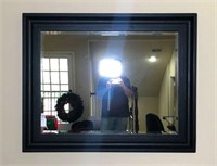 Beveled Wall Mirror in Wood Frame