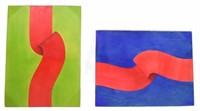 2 R. Donish Modern Paintings on Paper