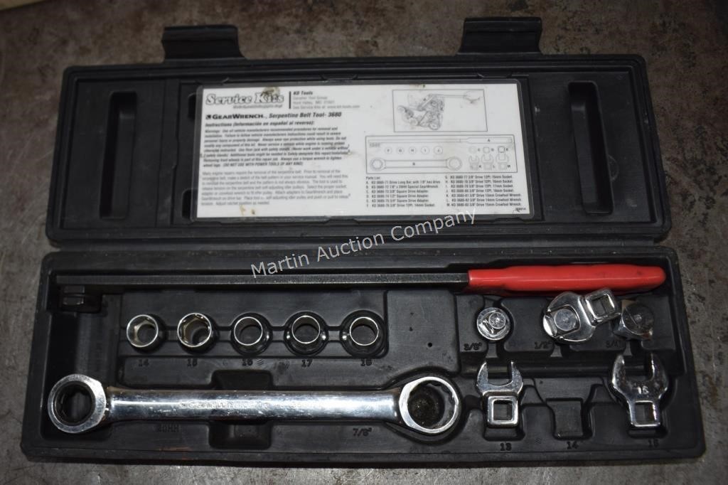 (S1) Gear Wrench 3680 Serpentine Belt Tool w/ Case