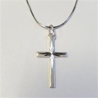 SILVER CROSS 18"   NECKLACE