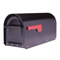 $85  Large Steel Post Mount Mailbox, Sequoia Black