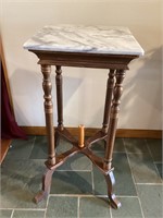Square marble top pedestal