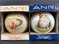 Two Anri Toriart Christmas 1981 & 1982 Ornaments
