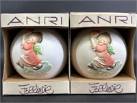 Two Anri Toriart Christmas 1980 Ornaments