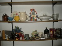 Misc. Decorative Lot, Contents of 2 Shelves