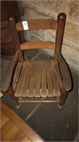 Child ladderback slatted rocking chair