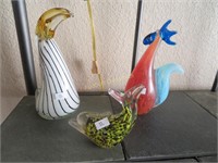 Glass Dolphin, Parrot and Chicken