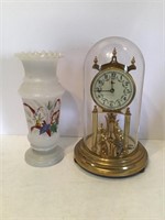 German Anniversary clock and vase