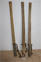 (2) Primitive Wooden Bow Saw