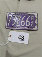 Pennsylvania Motorcycle License Plate