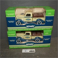 (2) Liberty Agway Diecast Truck Banks