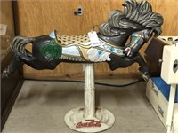 HOBBY HORSE, COCA-COLA, CAST METAL WITH IRON BASE