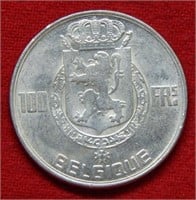 1954 Belgium Silver 100 Francs