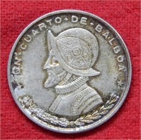 1961 Panama Silver 25 Centavos