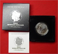 2021 Morgan Silver Dollar - Box/COA