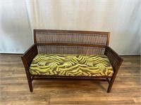 Rattan Bench Seat Tropical Cushion