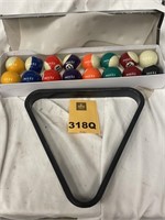 Set of Billiard Balls and Rack