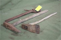 Railroad Spike Hammer, Hoe & Pipe Wrench