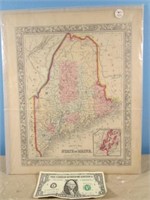 Maine County Map, 13in X 15.5in