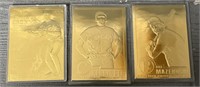 (3) Gold Foiled 23k Baseball Cards