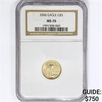 2006 $5 1/10 oz American Gold Eagle NGC MS70