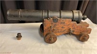 Antique Cannon w Wood Base, 24"