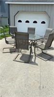 Glass Patio Table w/6 Chairs