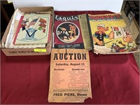 Group of old advertisements and magazines