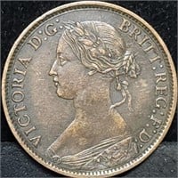 1864 Nova Scotia Half Cent, Better Grade