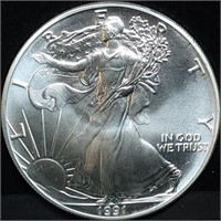 1991 1oz Silver Eagle Gem BU