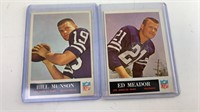 1965 Bill Munson & Ed Meador Football Cards