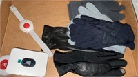Gloves, Medical Alert Watch and Button