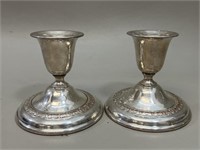 2 WM Rogers Silver Plate Candleholders