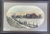 'Farm In Winter' Framed  Print