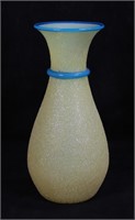 Overshot Vaseline Glass Vase